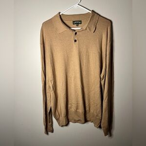 ORVIS cashmere , silk, cotton blend tan men’s sweater size XL